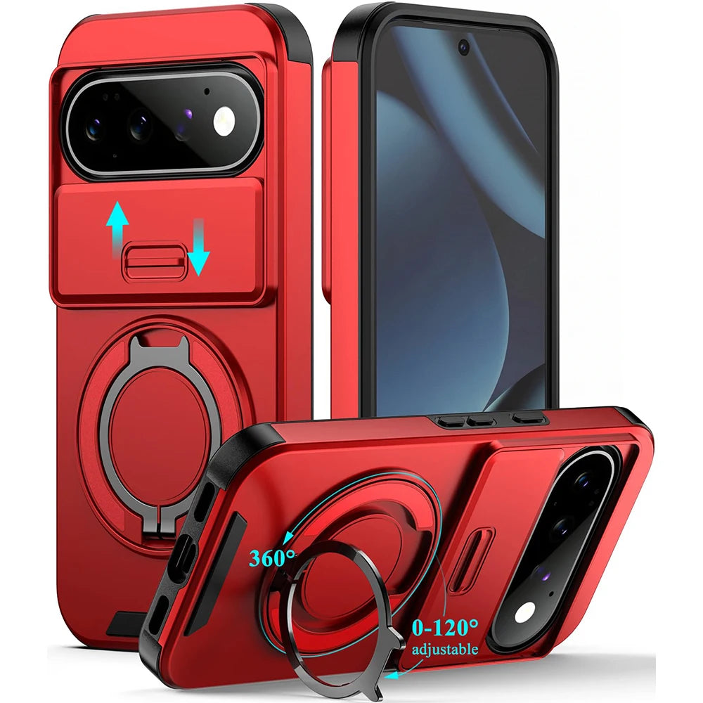 Case for Google Pixel 11 10 9 Pro XL PC Hrad Matte Black Case with Slide Camera Protection Protective Case Anti-Shock Cover