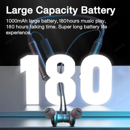 Wireless Headphones Neckband Bluetooth Earphone 180 Hours Long Battery With Microphone High Quality Headset For Sport