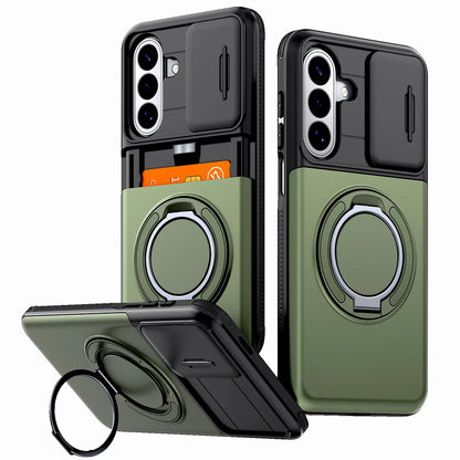 Shockproof Armor Case For Samsung Galaxy A57 A37 A17 A27 A56 A36 A26 A16 A55 A15 5G 4G S26 S25 S24 FE Plus Card Slot Stand Cover