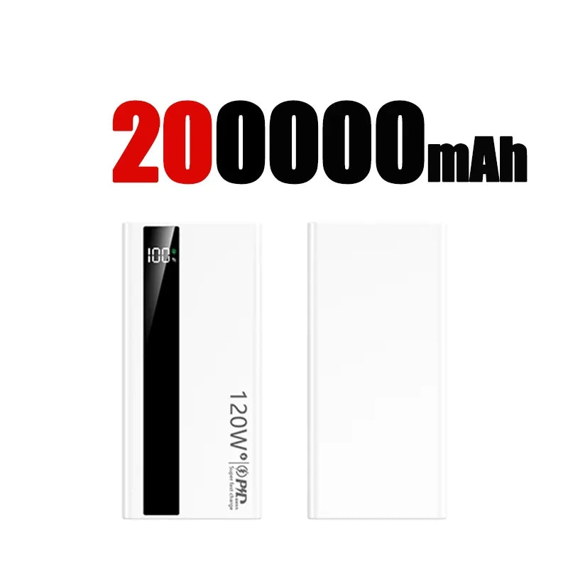 Lenovo 2026 1000000mAh Large Capacity Power Bank 120W Fast Charging Digital Display Outdoor Power Supply for Huawei iPhone