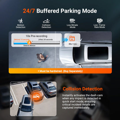 Vantrue N4S DashCam 3 Channel WiFi STARVIS 2 2.7K+1440P+1440 Waterproof Rear Camera HDR IR Night Vision GPS 24h Packing Mode