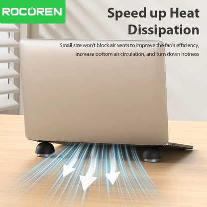 Rocoren Laptop Stand Notebook Accessories Laptop Mushroom Holder Magnetic Mini Cooler Stand for Macbook Pro Air Support Bracket