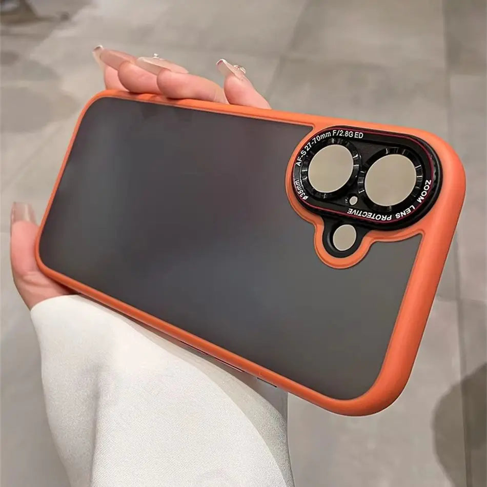 New Silicone Bumper Translucent Case For iPhone 17 18 Pro Max Orange Camera Lens Protection Shockproof Matte Clear Back Cover