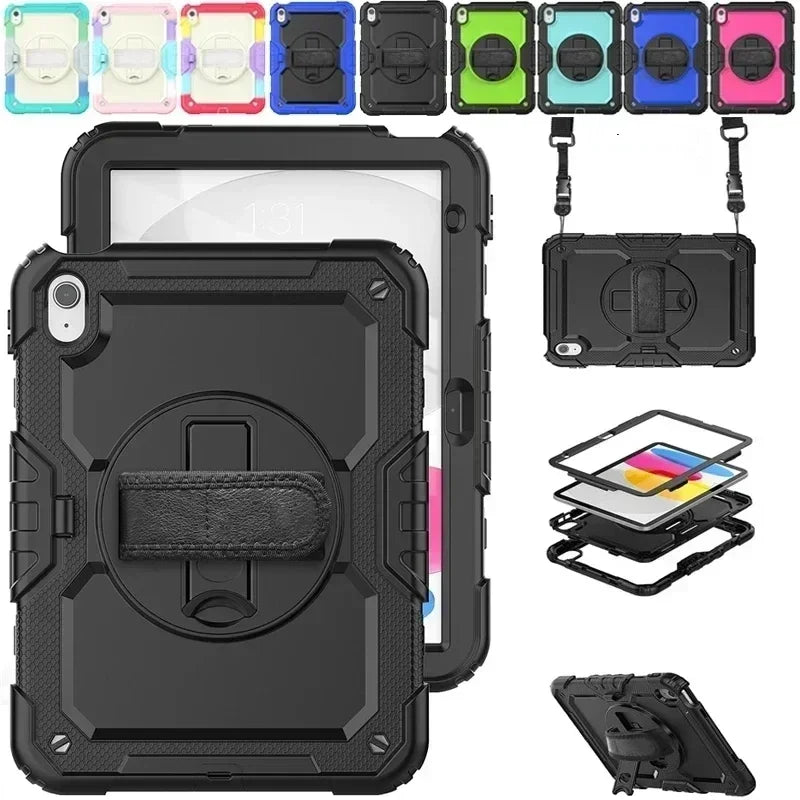 Case For iPad A16 10th 11th Generation 7/8/9th 10.2 Pro 11 12.9 Air 11 13  Air5 4  Mini 7 6 5 4 Shockproof Stand Kids Safe Cover