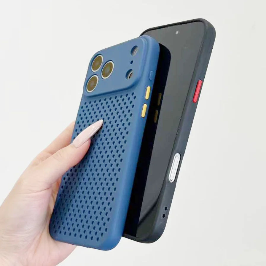 Heat Dissipation Breathable Cooling Phone Case For iPhone 17 Air 16 16e 15 14 13 12 Mini 11 Pro Max Plus Soft Silicone Cover