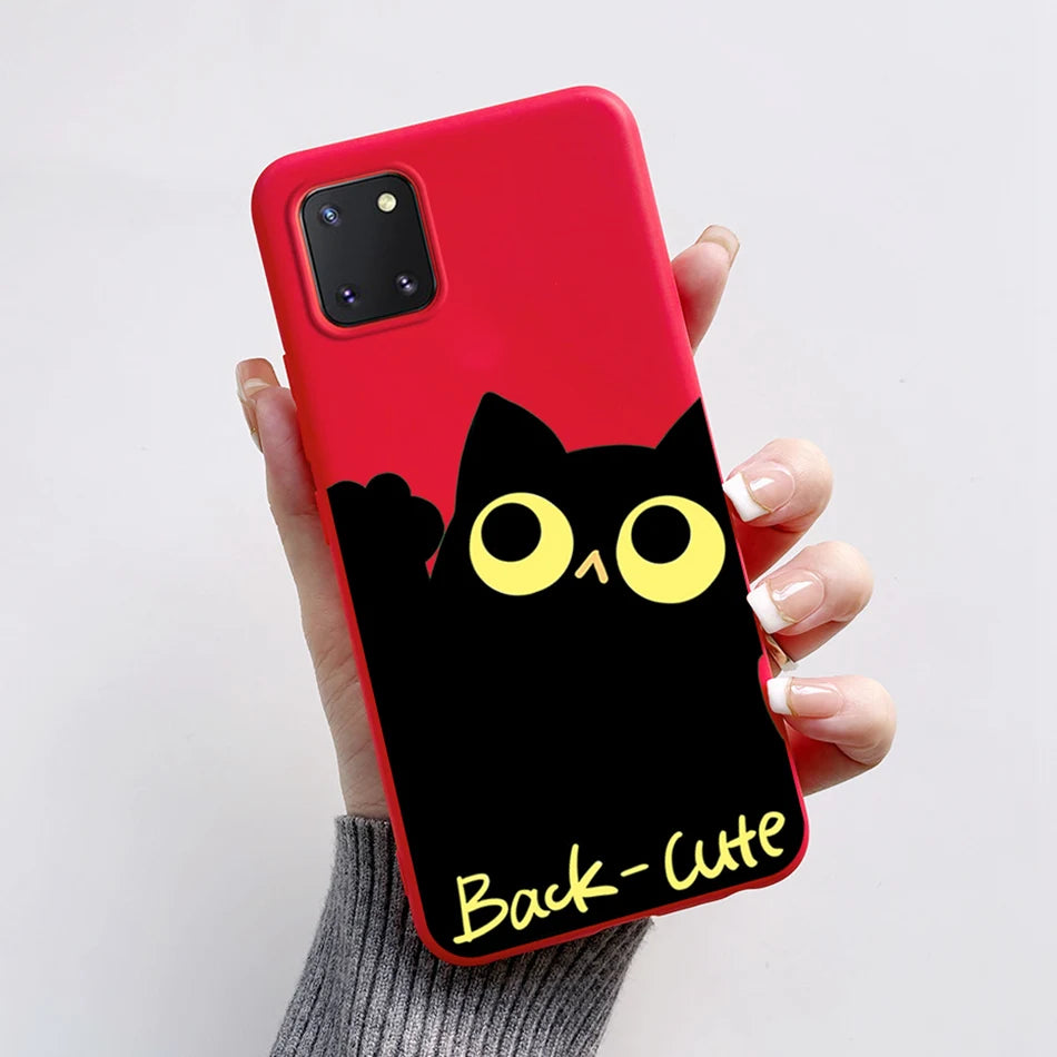 For Samsung Galaxy Note10 Lite Case SM-N770F 6.7'' Cute Bear Cartoon Cat Cover Soft TPU Phone Case For Samsung Note 10 Lite Bags