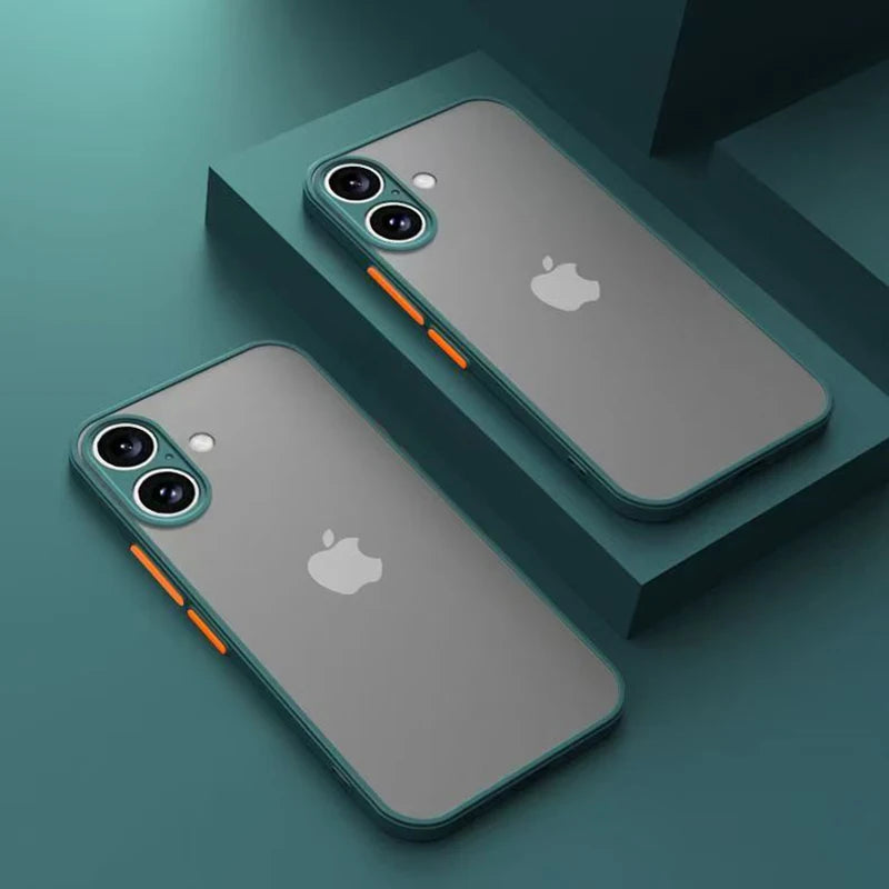 Luxury Armor Bumper Shockproof Case For iPhone 17 16 15 14 Plus 11 12 13 Mini Pro XR X Xs Max 17 Air Silicone Hard PC Cover Case