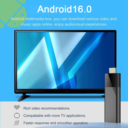 Android 16 TV Stick Allwinner H313 Chip 8GB+256GB 8K Ultra HD 2.4G/5G Dual WiFi Bluetooth 6.0 Google Assistant Streaming TV Box