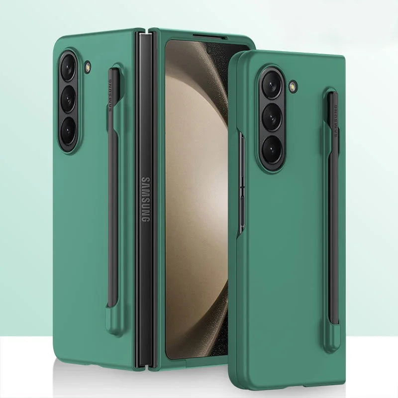 Luxury Skin Feeling PC Hard Case for Samsung Galaxy Z Fold 8 Ultra 7 6 5 4 3 with S Pen Slot and Pen Ultra-thin Shockproof Cover