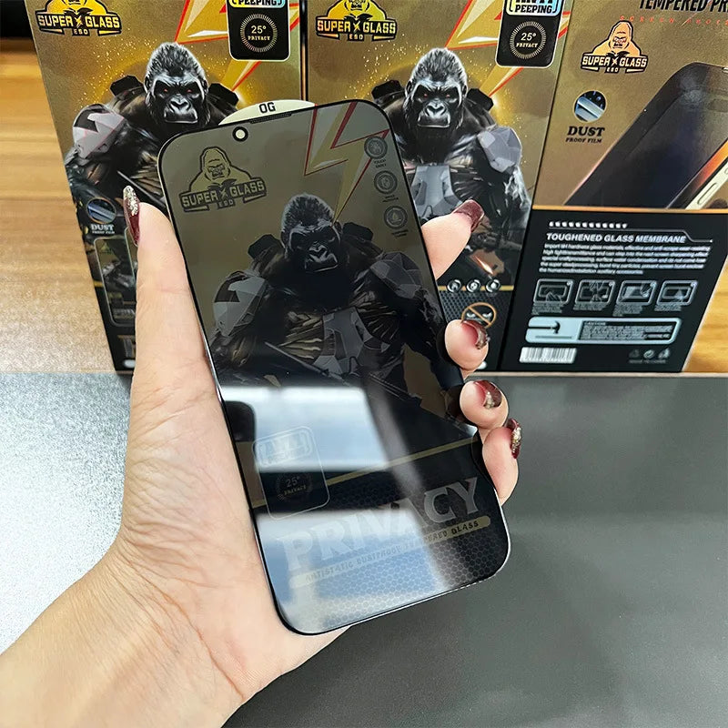10pcs Super Privacy OG Tempered Glass Screen Protector Film Anti Spy For iPhone Duo 18 Pro Max 17 Air 17E 16 Plus 15 14 13