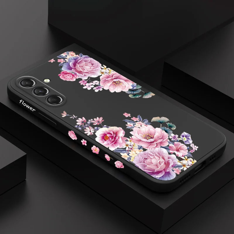Satin Brocade Phone Case For Samsung Galaxy S25FE  S24 S23 S22 S21 S20 Ultra Plus FE Note 20 Ultra 10 Plus Cover