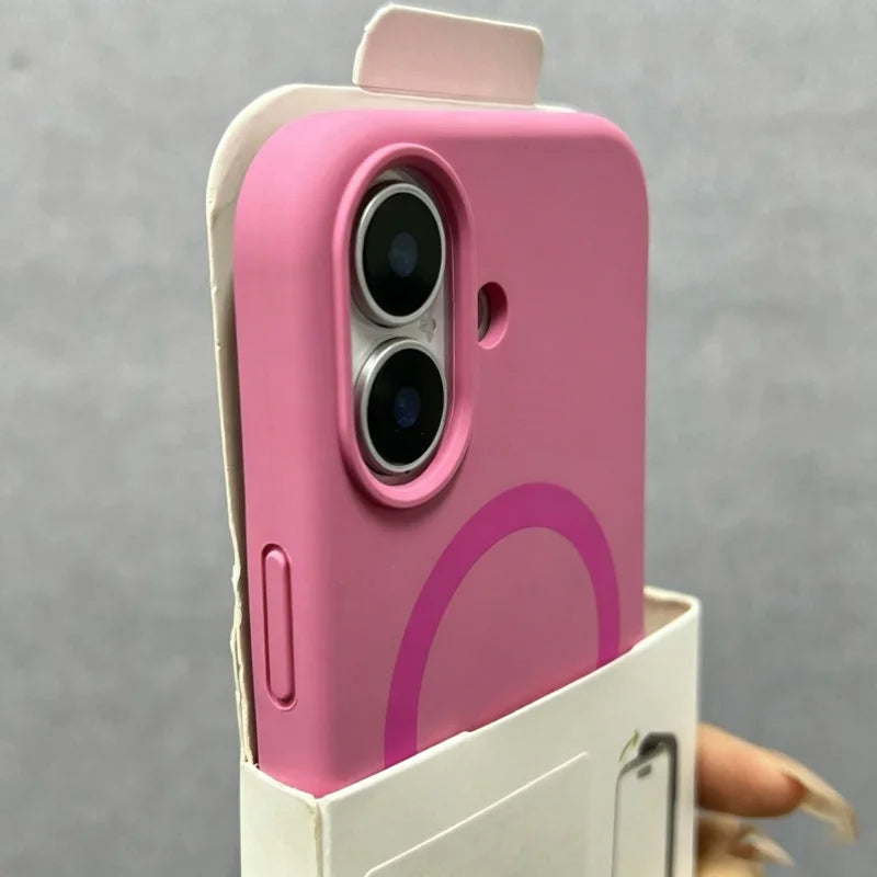 Original Liquid Silicone Magnetic Fluorescent Case For iPhone 17 16 Pro Max Candy Smooth Soft Armor Wireless Charge 17PM Cover