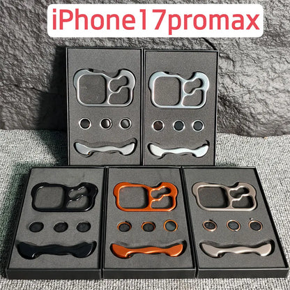 Irregular Metal Bumper Phone Case For IPhone 18 17 16 15 14 13 12 Pro Max Plus Lens Film Protect Bare Aluminum Shockproof Cover