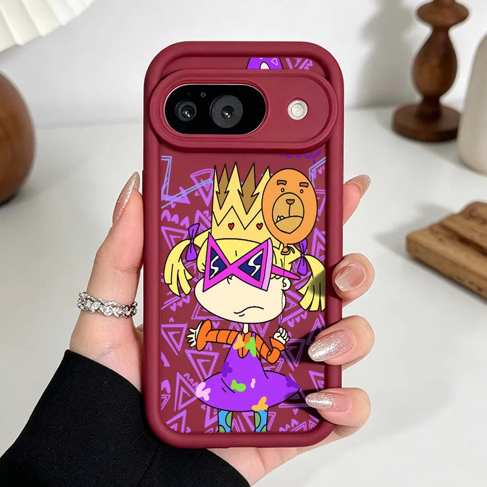 R-Rugrats C-Chuckie Finster Phone Case For Google Pixel 10 9 8 7 9a 8a 7a Pro XL Eye Ladder Silicone Cover