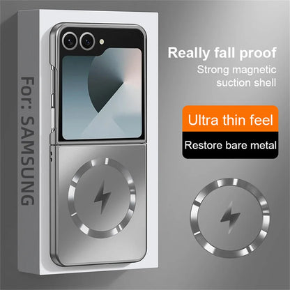 Luxury For Magsafe Matte Frosted AG Magnetic Phone Case For Samsung Z Flip 8 7 FE 6 5 ZFlip 4 3 Wireless Charge Protective Cover