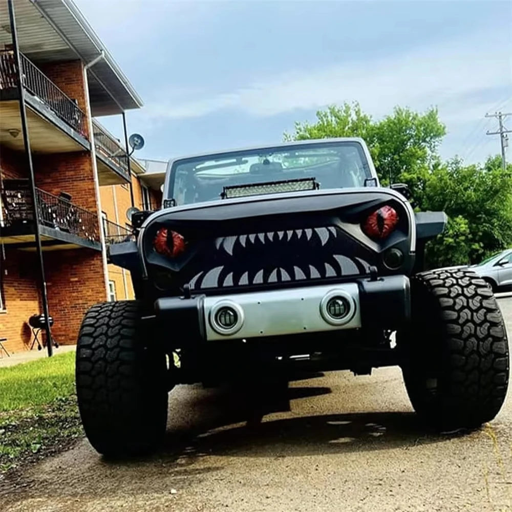 2PCS Beast Eyes Headlight Decals For Wrangler Animal Eye Jeep Car Light Stickers Car Body Styling Decoration Accessories 20*20CM