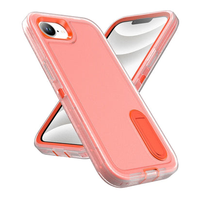 For iPhone 17E 16e Case ELVEV Luxury Soft Silicone Anti-fall + Hard PC Bumper Camera Protection Cover with Stand For 16E 17e
