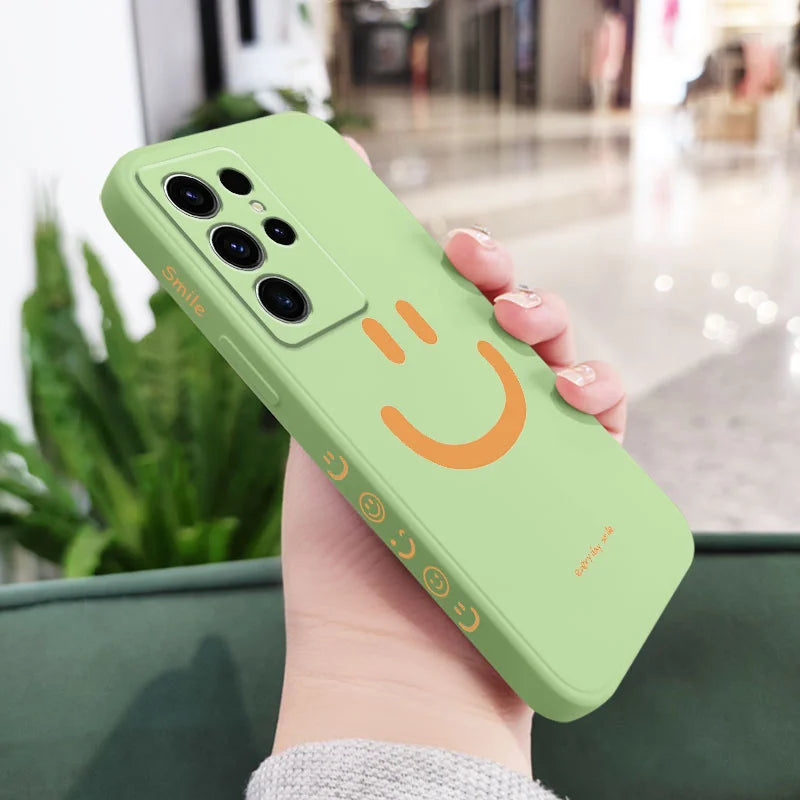 Hello Smile Phone Case For Samsung Galaxy S24 S23 S22 S21 S20 S10 S10E Ultra Plus FE Note 20 Ultra 10 Plus Cover