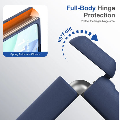 KEYSION Magnetic Fold Phone Case for MagSafe for iPhone Duo Matte Hard PC Shockproof Back Cover With Hinge+ HD Screen Protector