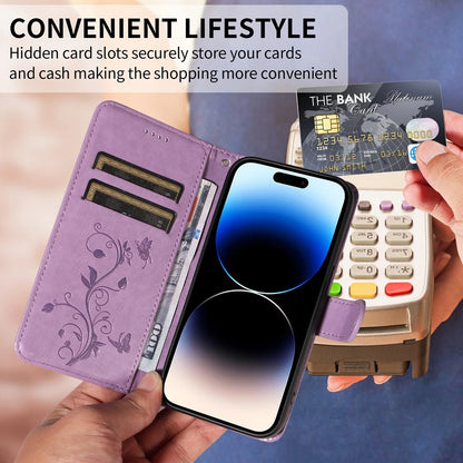 Butterfly Flower Leather Case For iPhone 17 Air 16 17e 16e 15 14 13 12 Mini 11 Pro Max Plus Flip Wallet Card Slot Book Cover
