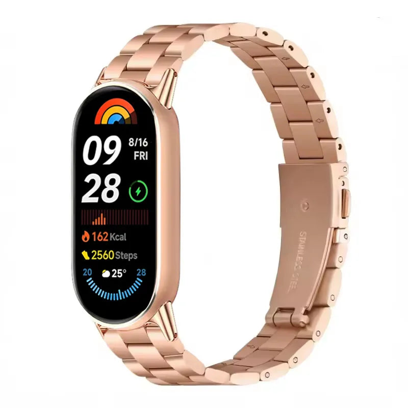 Metal Strap For Xiaomi Band 10 9 8 Belt Smartwatch Stainless Steel Mi Band 9 Bracelet Wristband Miband 11 Watchband Accessories