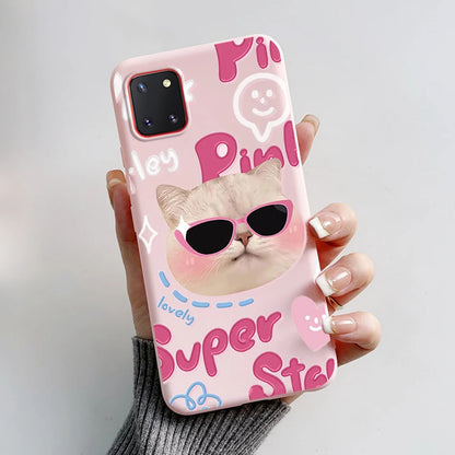 For Samsung Galaxy Note10 Lite Case SM-N770F 6.7'' Cute Bear Cartoon Cat Cover Soft TPU Phone Case For Samsung Note 10 Lite Bags