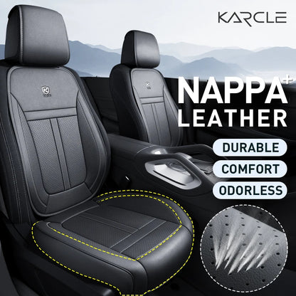 PU Leather Car Seat Cover Full Set 360°Surrounded Bottom Adjustable Back Seat Pad Waterproof Front Seat Cushion Car Accessories