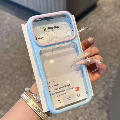 Luxury Candy Color Contrast Transparent Case For iPhone 17 16 15 Pro Max 14 Plus 11 12 13 Clear Ultra Slim Shockproof Ins Cover