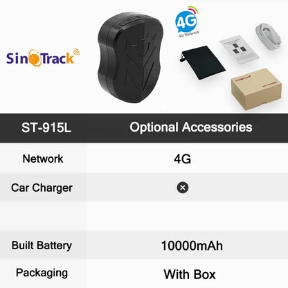 New 4G Waterproof ST-915 10000mAH Battery GPS Tracker Vehicle Track Locator Magnet Long Standby Real Time  Position APP