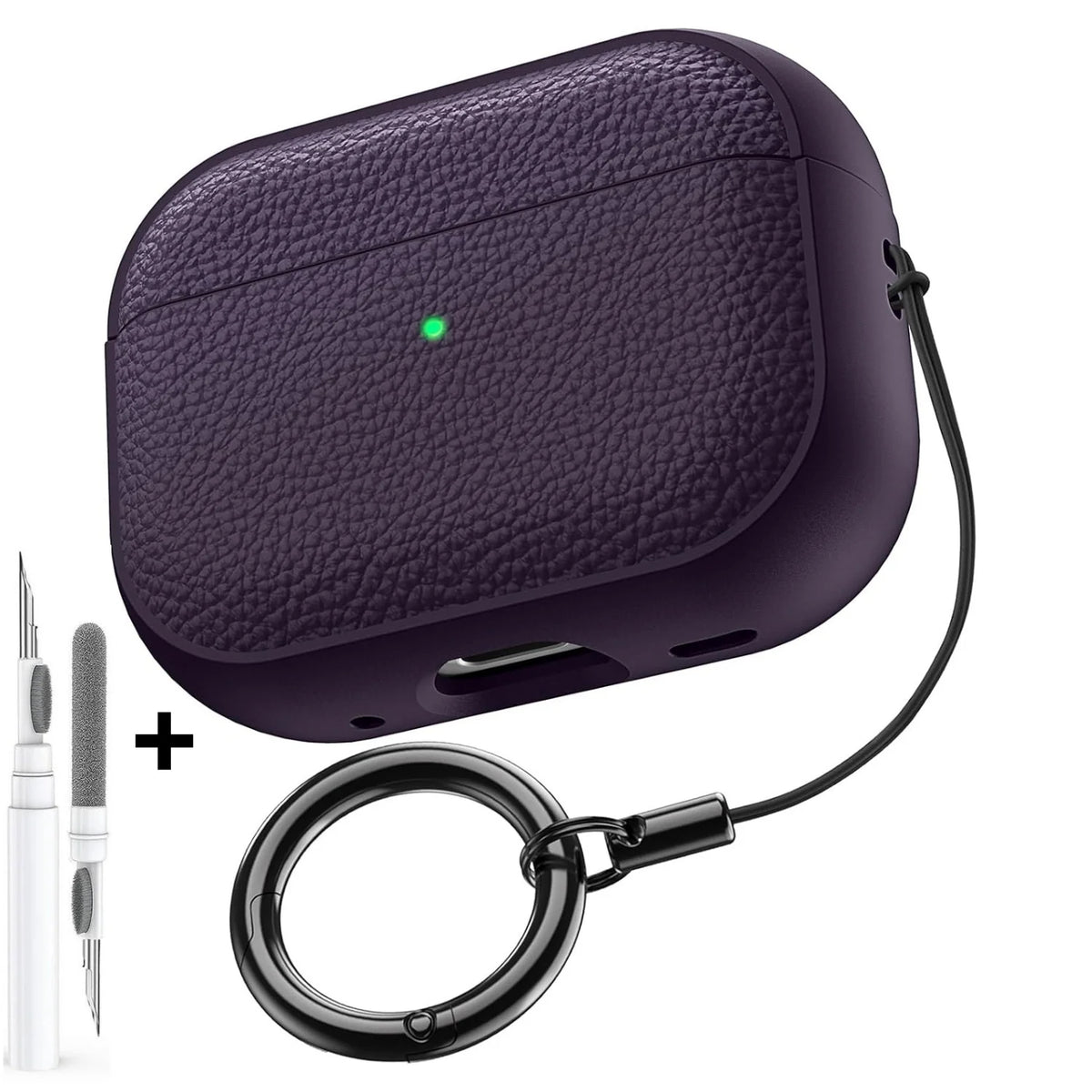 For AirPods 5/4/Pro 3 Leather Pattern TPU Earphone Accessories Full Protective Case with Keychain for AirPods 5/4/Pro 3/Pro 2