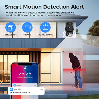 Jooah 4K 8MP Outdoor Surveillance Camera with Dual Lens 5G Wifi IP HD Full Color Night Vision CCTV Home Security Cameras