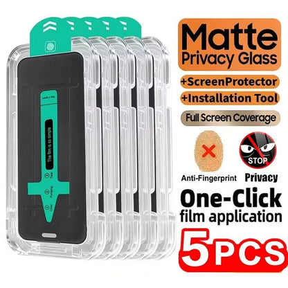 1-5Pcs Matte Privacy Tempered Glass Screen Protector For iPhone 18 17 Pro Max 16 15 14 Plus 13 11 12 XS Air 16e Dust Free Instal