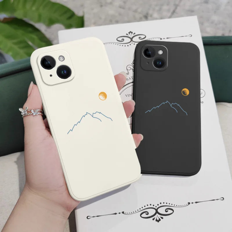 Line Mountain Phone Case For iPhone 17 Air 16E 16 15 14 13 12 11 Pro Max Mini X XR XS Plus 6 6S Plus Cover