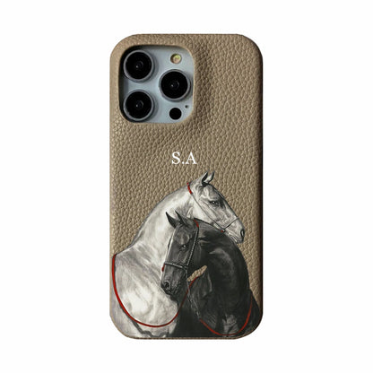 Personalise Initial Letters Leather PU Soft leather Case For Iphone 17 13 15 Pro Xs Max 12 Mini 11 XR 16 Plus Luxury Covers