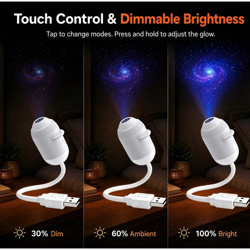 HD Smart Dynamic 3D Holographic Night Light Projector 2-IN-1 360° Adjustable Galaxy & Ocean Projector for Bedroom Ceiling