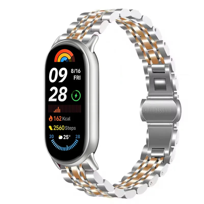 Metal Strap For Xiaomi Band 10 9 8 Belt Smartwatch Stainless Steel Mi Band 9 Bracelet Wristband Miband 11 Watchband Accessories