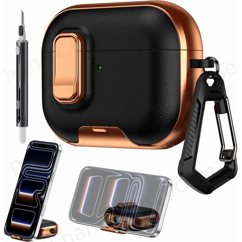 Safety Lock Case For AirPods Headphone Pro Pro 3 with Cleaning Kit Full Body Shockproof Protective Cover For AirPods 4 Pro3 2025