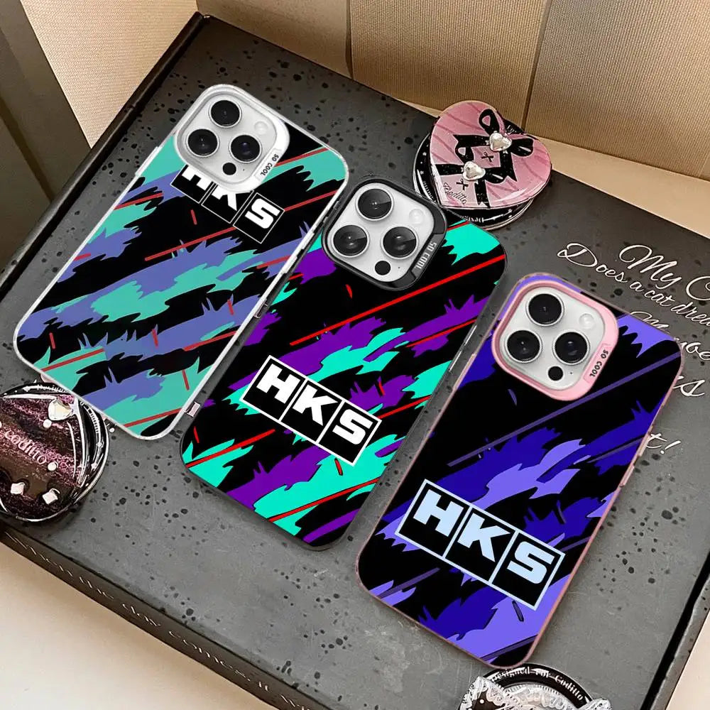 Sports Car H-HKS JDM logo Phone Case for iPhone 17 16 Plus Pro Max 15 14 13 12 11 Matte Colorful Covers