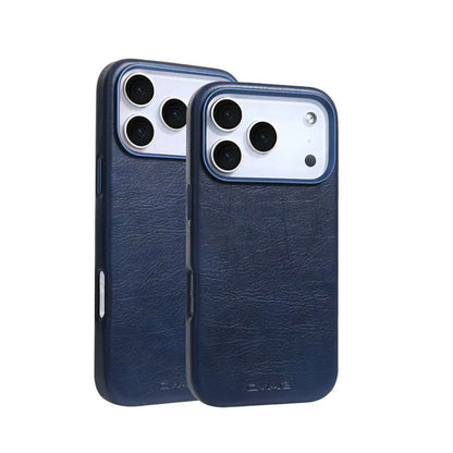 Magnetic Leather Texture for MagSafe Phone Case for IPhone 17 16pro Max 15 14 Pro 13 Wireless Charging Alloy Lens Bumper Cover