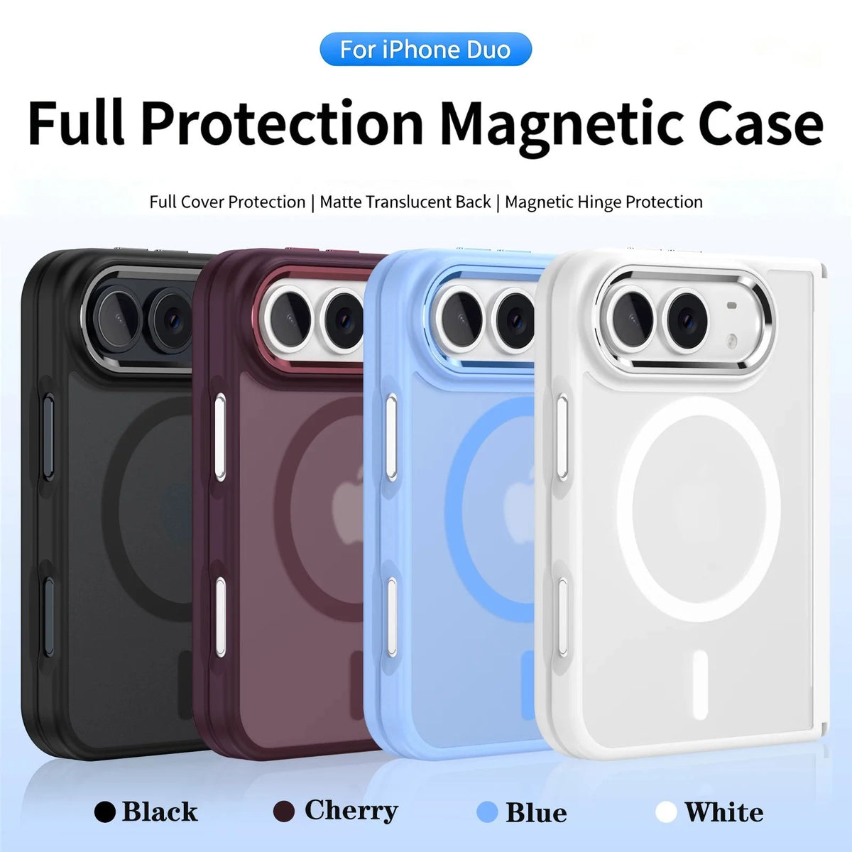 Case For Apple iPhone Duo For Foldable iPhone Duo For Magsafe Magnetic Full Body Matte Texture Shockproof Anti Fingerprint Cover