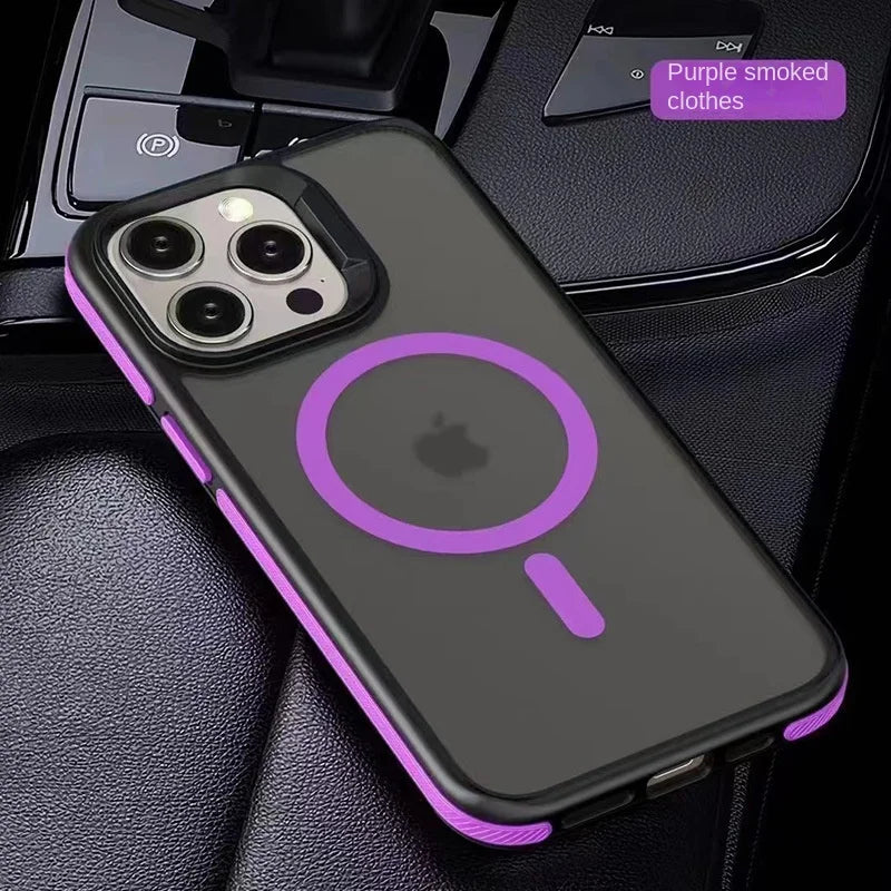 Magnetic Luxury Matte Translucent Armor Shockproof Case For iPhone 16 15 14 13 12 11 Pro Max for Magsafe Wireless Charge Cover