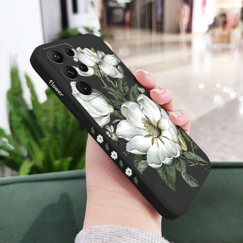 Wild Flowers Phone Case For Samsung Galaxy S25 S24 S23 S22 S21 S20 Ultra Plus FE S10 S9 S10E Note 20 ultra 10 9 Plus Cover