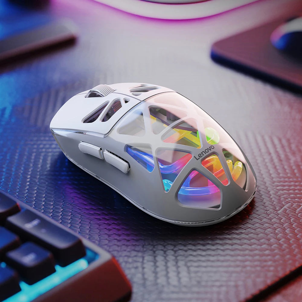 Lenovo Aurora Gaming Mouse GM11 Pro RGB 3-mode 2.4G Wireless Bluetooth 12000 DPI Adjustable Lightweight Portable Rechargeable