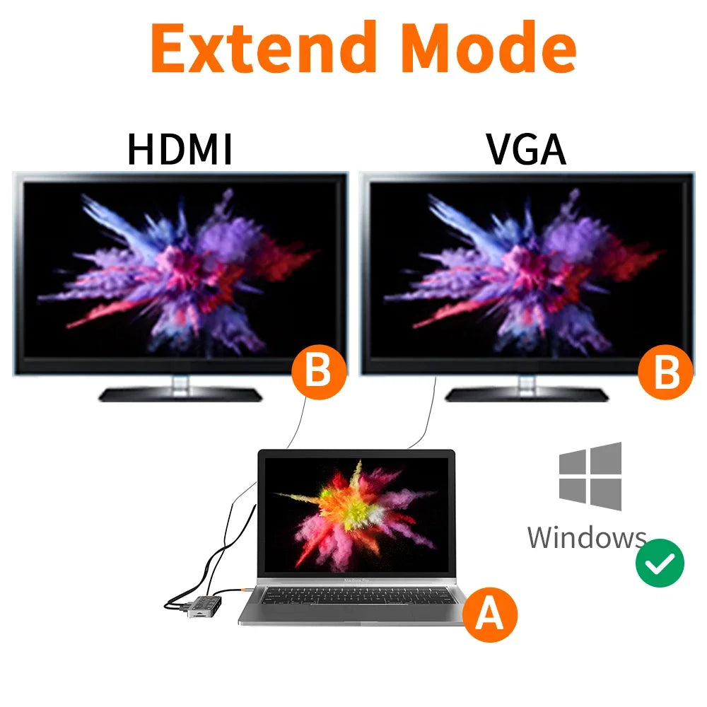 USB C Hub 10 in 1 Docking Station Type-C to PD HD-MI USB3.0*3 SD TF Ethernet RJ45 1000M VGA AUDIO 3.5mm For MacBook M1 M2