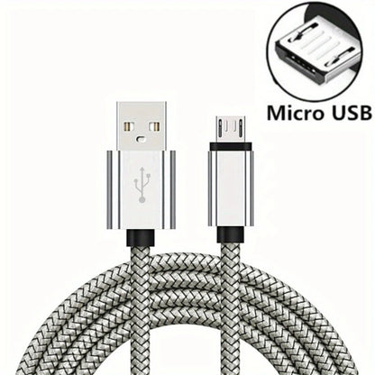 Micro USB Cable Data Sync 2A Fast Charging 1/3/5pcs Nylon Braided Charger Cable For Samsung Huawei HTC Android USB Micro Phone