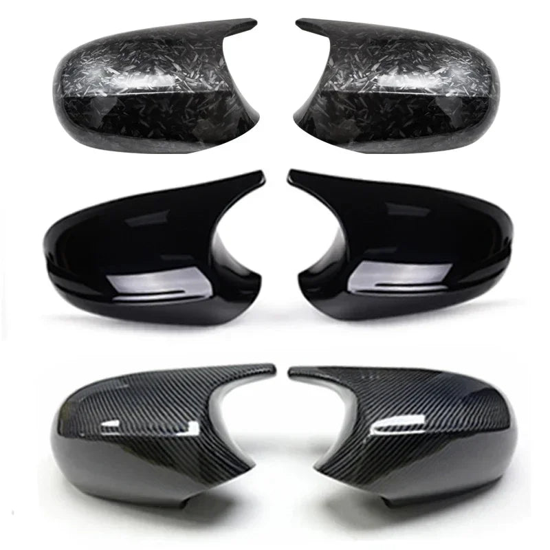 Carbon Fiber Glossy black Side Mirror Cover Replacement for BMW E90 E91 E92 E93 E81 E87 E82 E88 3 Series and 1 Series Wing Cover