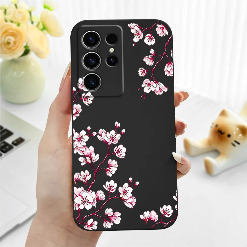 Sakura Bloom Phone Case For Samsung Galaxy S26 S25 Edge S24 S23 S22 S21 S20 S10 FE Plus Ultra Silicone Soft Cover