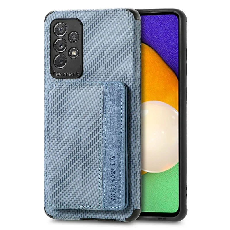 Carbon Fiber RFID Magnetic Leather Wallet Card Holder Case for Samsung Galaxy S25 S26 S22 Plus S21 S23 S24 Ultra S20 Fe Cover