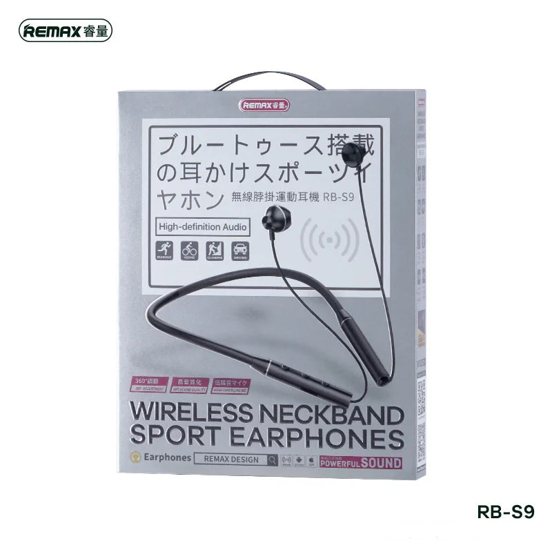 Remax Wireless Neckband Sport Earphone Bluetooth 5.3 Headphone With Mic For Call Music Sport