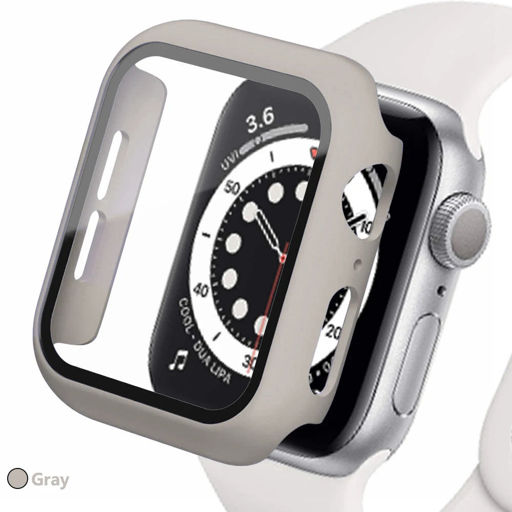 Tempered Glass+Cover for Apple Watch Case Ultra Accessories SE 3 4 5 6 7 8 Iwatch Screen Protector Case 49mm 45mm 41mm 44mm 40mm